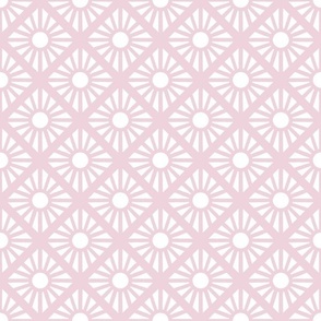 diamond sun on point radiating sun rays white on pale rose pink 3 three inch block geometric two color blender wallpaper and accessories