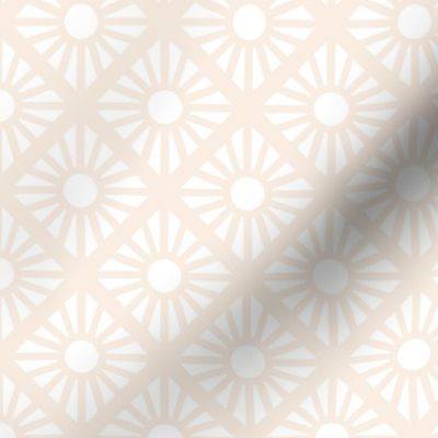 diamond sun on point radiating sun rays white on pale buff tan brown 3 three inch block geometric two color blender wallpaper and accessories