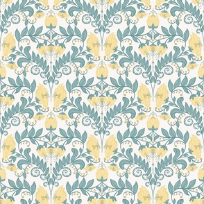 Romantic Yellow wild flowers in  ivory - small