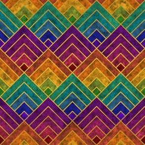 Fairyscale Art Deco Geometric Pattern in Rainbow