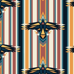 Southwestern Raven Stripes - Large