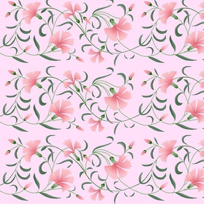 1886 Floral Stripe Pink on Pink Shaded