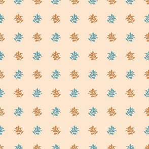 Seamless pattern of leaves on a beige background