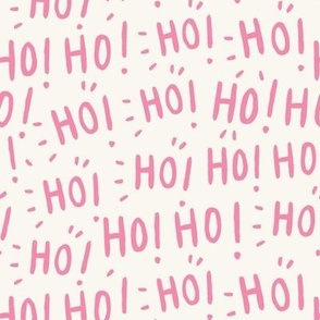 Ho Ho Ho_Kids Christmas_Medium_Cream-Sachet Pink