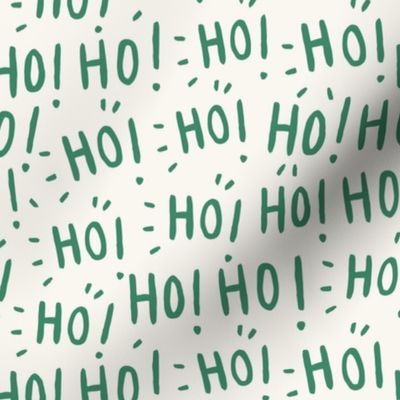 Ho Ho Ho_Kids Christmas_Medium_Cream-Crisp Green