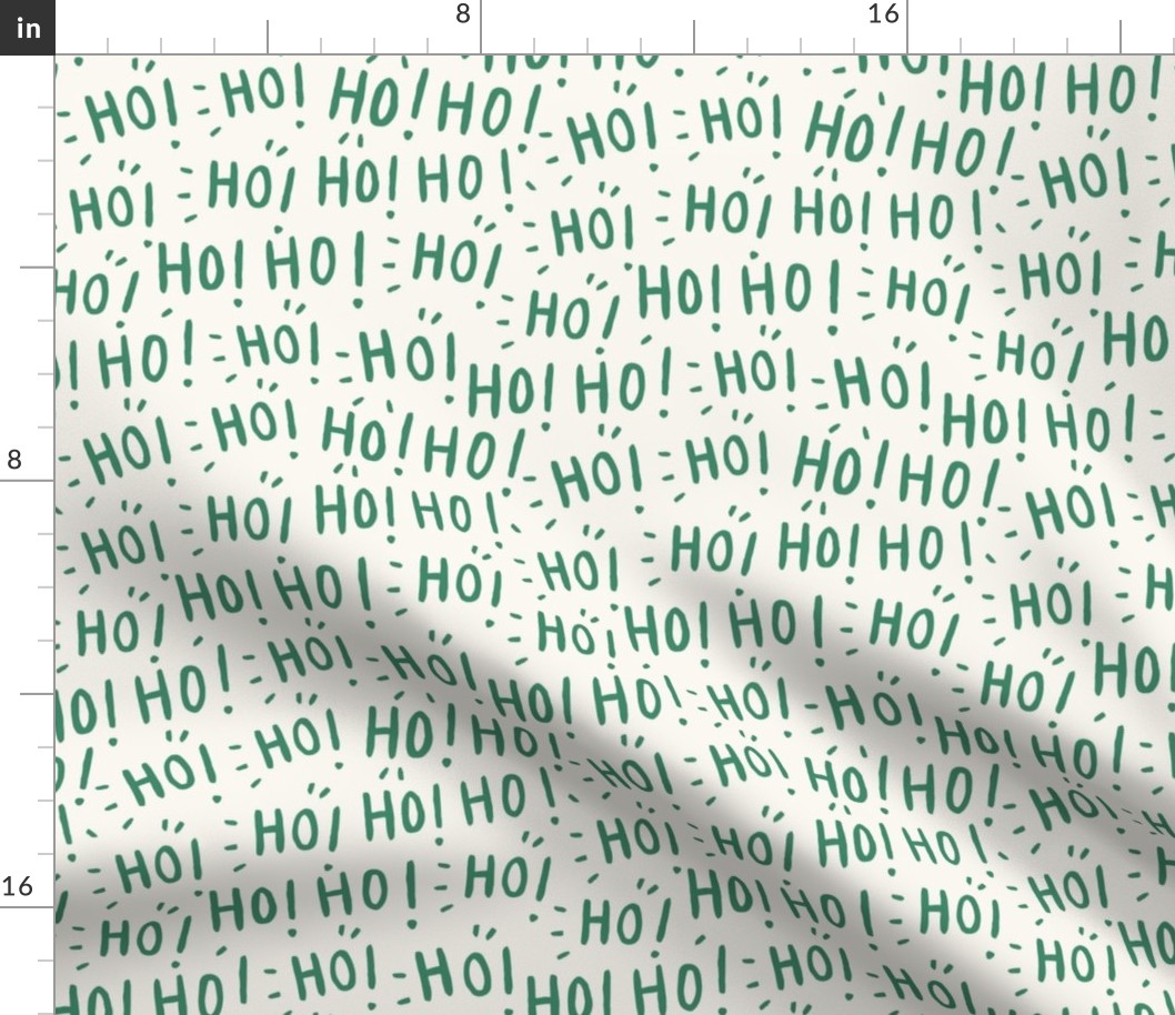Ho Ho Ho_Kids Christmas_Medium_Cream-Crisp Green