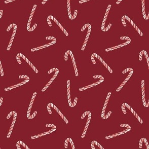 Tossed Candy_Christmas Candycane_Small_Wine Red