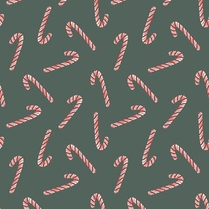 Tossed Candy_Christmas Candycane_Small_Duck Green