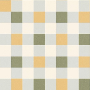 (M
) Outdoors Camping Retro Lake Life Gingham Neutrals, Sandy and Moss Green