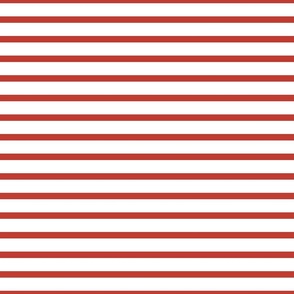 SMALL TRADITIONAL BRETON STRIPE  SOLID VERMILION RED AND WHITE