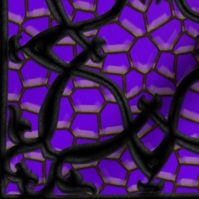Stained Glass with Metal Scrollwork [purple]