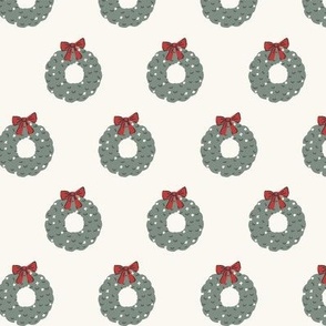 Xmas Wreath_Christmas Deco_Small_Cream-Lilypad Green