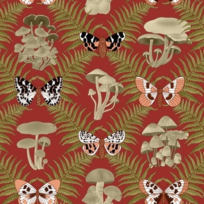 Enchanting Mushrooms, Fern and Butterflies in a Victorian style 5