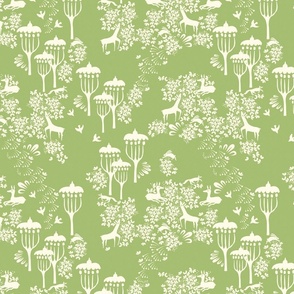 Forest Dwelling Modern Toile, Lime