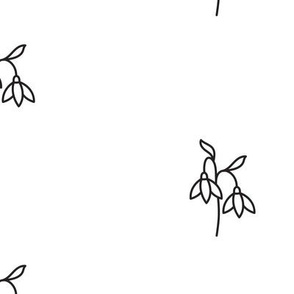 Large - Minimalist Wildflowers in black and white outline