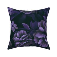 Velveteen Dark Moody Flowers Plum Blue Purple Floral Luxury Opulence