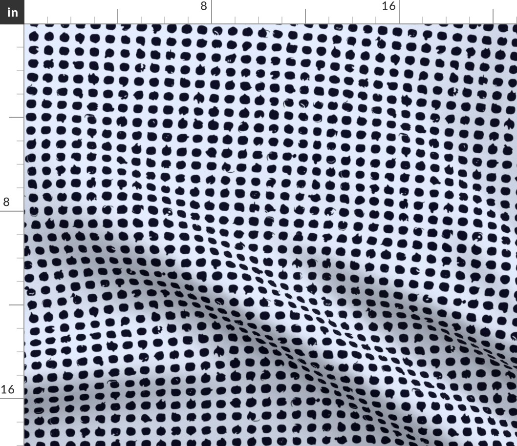 M dots and spots indigo on light blue