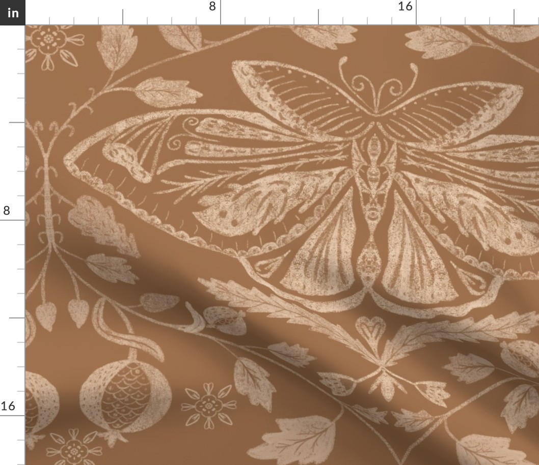 Boho Butterfly in Pomegranates 231206795 _Brown_ Beige_ Cream | Extra Large |Jumbo
