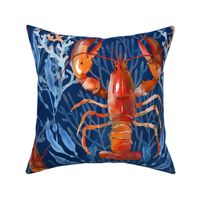 Pattern Lobster on Blue