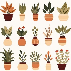 Plants in vases