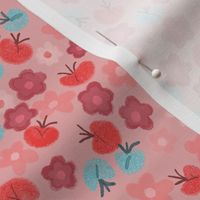 Scattered Bluebells Ditsy Floral Print - Pink
