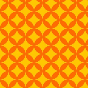 Sunny garden party coordinated - yellow and orange red shapes