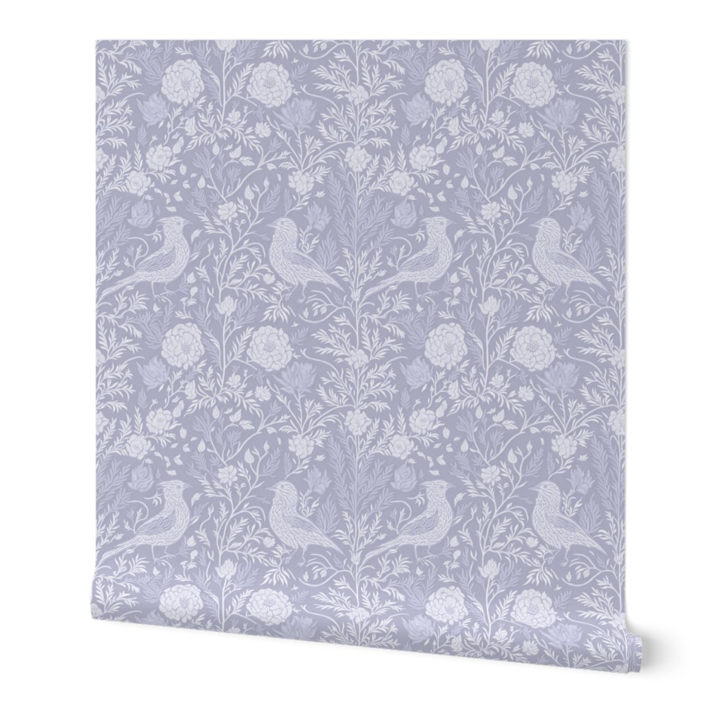 William Morris style Birds and Flowers Pattern - Blue