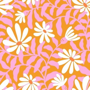 Bold groovy trailing flowers – yellow and pink