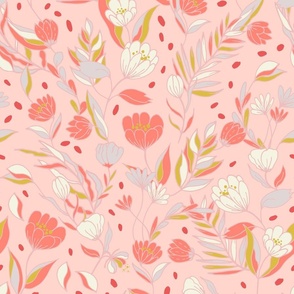 Floral Pattern cozy in pink color palette