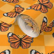 Large Scale Monarch Butterflies Marigold Checkerboard