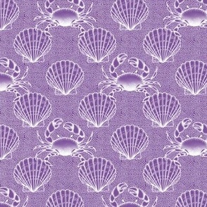 Little Crabs On Tye Half Shell Lilac  And White