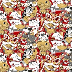 Japanese Cat party_Red