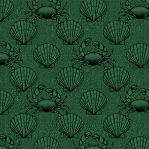 Little Crabs On Tye Half Shell Black And Green