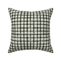 Christmas Gingham Plaid - Green in Light Green - LARGE 10x10