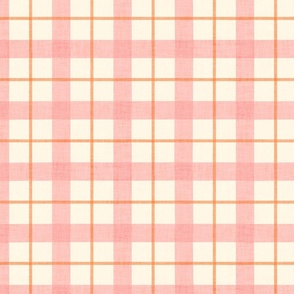 Textured plaid pink and cream