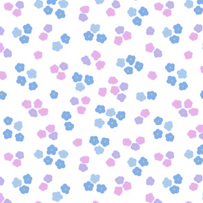 Forgetmenots simple pastel floral in shades of pinks and blue