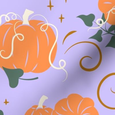 Magical Pumpkin Patch - Lilac and Orange LG