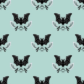 Whimsy Bats - Mint and Black LG