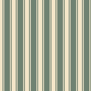 Bunnie Stripes Emerald Small Scale, Traditional Wallpaper Stripe