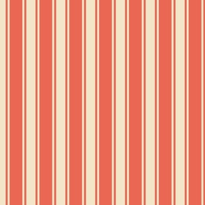 Bunnie Stripes Apricot Small Scale, Traditional Wallpaper Stripe