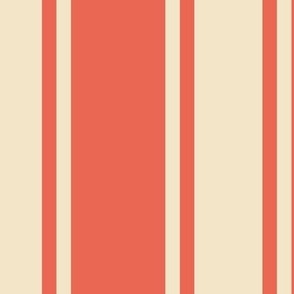 Bunnie Stripes Apricot Large Scale, Traditional Wallpaper Stripe