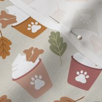 small fall doggy cups / light taupe