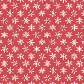 1/2" Festive Winter Snowflakes Hand Drawn in Christmas Pink