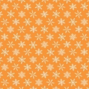 1/2" Festive Winter Snowflakes Hand Drawn in Saffron Bright Yellow Orange
