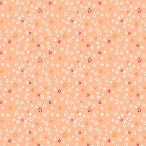 Micro Stars:  Hand Drawn Festive Celestial Scatter in Christmas Pink and Peach Fuzz