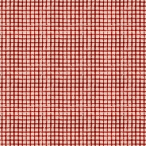 Christmas Gingham Plaid - Red in Light Red - MEDIUM 5x5