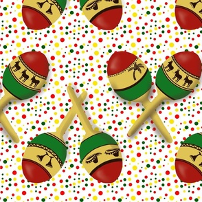 Maracas in red green and yellow