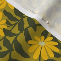 Bold groovy trailing flowers – ochre and yellow