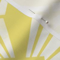 Art Deco 20s Geometric Sunbeams White and Yellow
