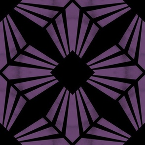 Art Deco 20s Geometric Sunbeams english violet black